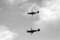Kittyhawk & CA-18 Formation Flying (B&W)