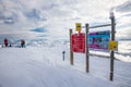 KITZBUEHEL, AUSTRIA - February 17, 2016 - Maps with ski slopes a