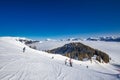 KITZBUEHEL, AUSTRIA - February 18, 2016 - Skier skiing and enjoy