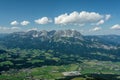 Kitzbuheler Horn panoramic view on Wilder Kaiser of the peak