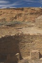 Kivas at the Chaco Canyon Pueblo, New Mexico.