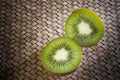 Kivi fruit on wood table Royalty Free Stock Photo