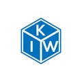 KIW letter logo design on black background. KIW creative initials letter logo concept. KIW letter design Royalty Free Stock Photo