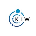 KIW letter technology logo design on white background. KIW creative initials letter IT logo concept. KIW letter design Royalty Free Stock Photo