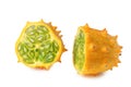 Kiwano or African horned melon slices isolated on white background Royalty Free Stock Photo