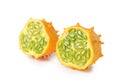 Kiwano or African horned melon slices isolated on white background Royalty Free Stock Photo