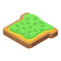 Kiwano bread butter icon isometric vector. Summer leaf