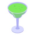 Kiwano fruit cocktail icon isometric vector. Vitamin seed