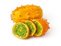 Kiwano fruit on white Royalty Free Stock Photo