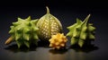 Kiwano fruit. Kiwano. Horned Melon Fruits. 3D illustration. Royalty Free Stock Photo