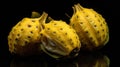Kiwano fruit. Kiwano. Horned Melon Fruits. 3D illustration. Royalty Free Stock Photo