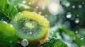 kiwi apple close up on tree. selective focus