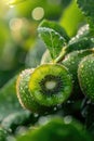 kiwi apple close up on tree. selective focus