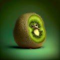 Kiwi bird illustration stilyzed kiwi fruit on a green background Royalty Free Stock Photo