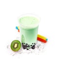 Kiwi Boba Bubble Tea Royalty Free Stock Photo