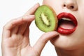 Kiwi and female lips