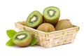 Kiwi fruit in basket Royalty Free Stock Photo