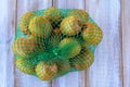 Kiwi fruit basket flat lay Royalty Free Stock Photo