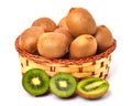 Kiwi fruit in the basket Royalty Free Stock Photo