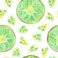 Kiwi fruit drawings seamless pattern. Summer tropical fruits hand drawn texture.