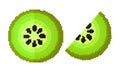 Kiwi fruit illustration with pixel theme