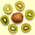 Kiwi fruit isolated on white background Royalty Free Stock Photo