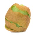 kiwi fruit pulp. Peel kiwi isolated on white background Royalty Free Stock Photo