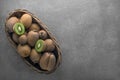 Kiwi fruit in basket Royalty Free Stock Photo