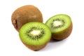 Kiwi fruit sliced half section isolated on white background Royalty Free Stock Photo