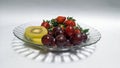 kiwi fruit, strawberry, grape isolated on white background. mix fruit for health Royalty Free Stock Photo