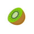 Kiwi fruit vector icon illustration. Half kiwifruit logo cartoon flat isolated icon