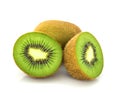 Kiwi fruit on white background