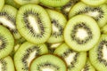 Kiwi fruits collection food background slices kiwis fresh fruit