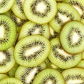 Kiwi fruits collection food background square slices kiwis fresh fruit