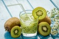 Kiwi juice with fresh fruits Royalty Free Stock Photo