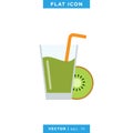 Kiwi Juice Icon Vector Design Template.