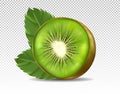 Kiwi with leaf Royalty Free Stock Photo