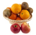 Kiwi, mandarines and apple Royalty Free Stock Photo