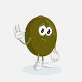 Kiwi mascot and background goodbye pose Royalty Free Stock Photo