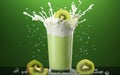 Kiwi Milkshake on Clear Surface Royalty Free Stock Photo