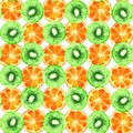 Kiwi and Orange seamless pattern