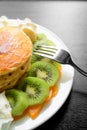 Kiwi peach pancake Royalty Free Stock Photo