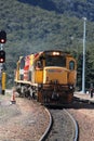 Kiwi Rail diesel-electric locos at Arthur`s Pass Royalty Free Stock Photo