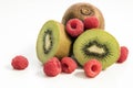 Kiwi and raspberries