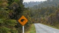 Kiwi road sign on the south island of new zealand