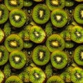 Kiwi seamless pattern background. Realistic photographic style.