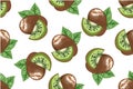 Kiwi seamless pattern Royalty Free Stock Photo