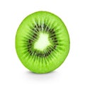 Kiwi slice on white background. Fresh ripe fruit closeup Royalty Free Stock Photo