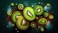 kiwi slices background Royalty Free Stock Photo