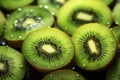 Kiwi slices healthy food background